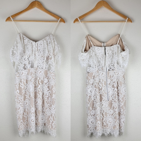NBD X NAVEN allie floral lace white mini dress - Picture 4 of 10